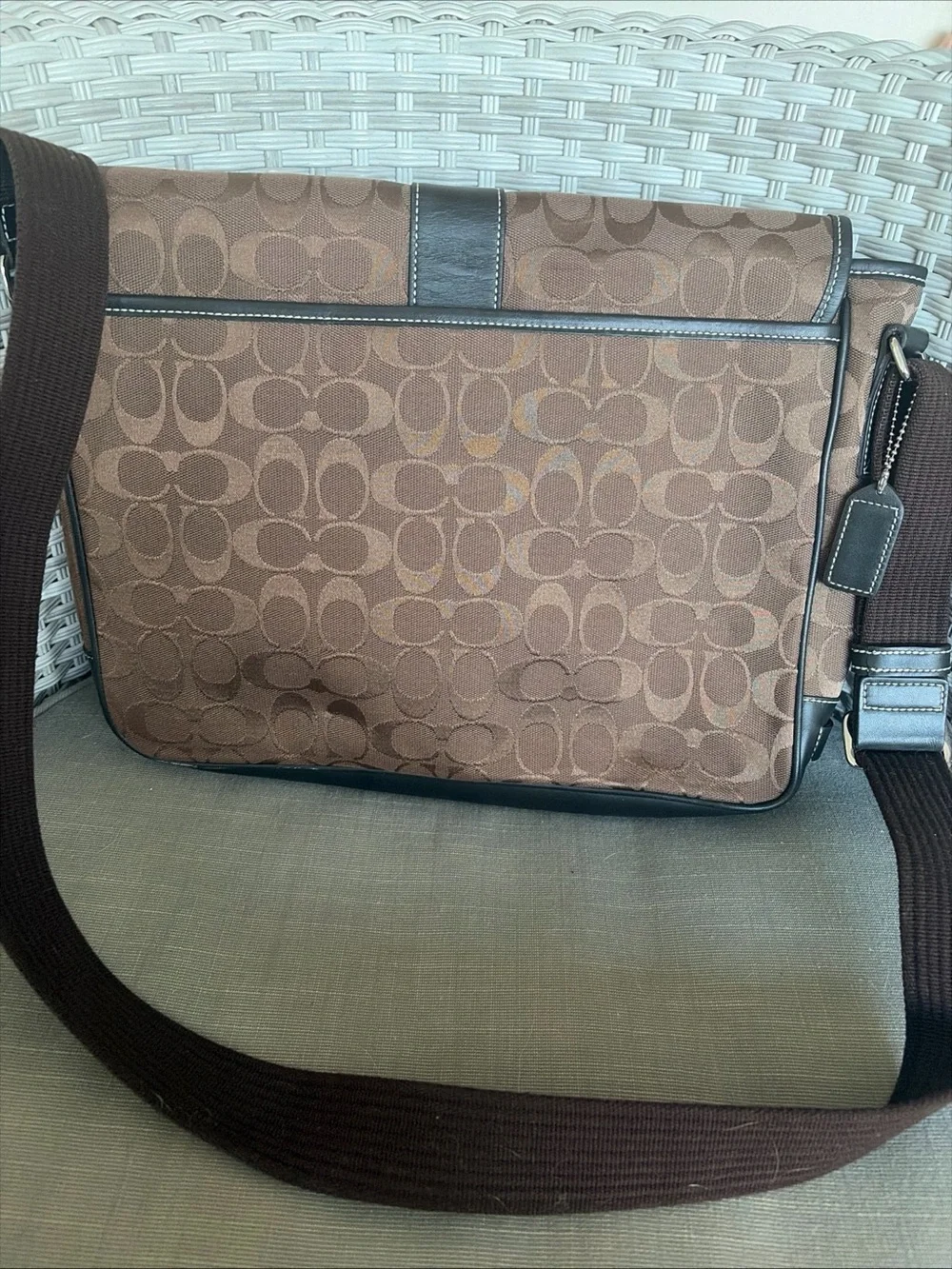 Coach Leather Signature Messenger Bag Shoulder Bag - Excellent